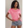 imageMAGCOMSEN Womens Cotton TShirts ShortSleeve Shirts CrewNeck Tops ClassicFit Breathable Casual Summer TeesPink