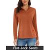 imageMAGCOMSEN Womens Long Sleeve Shirts 14 Zip Pullover UPF 50 Quick Dry Workout Tops Running Athletic Hiking ShirtsDark Orange