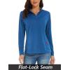 imageMAGCOMSEN Womens Long Sleeve Shirts 14 Zip Pullover UPF 50 Quick Dry Workout Tops Running Athletic Hiking ShirtsMedium Blue