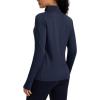 imageMAGCOMSEN Womens Quarter Zip Fleece Pullover Thermal Shirts with Zip Pocket Workout Running Tops Thumb HolesNavy
