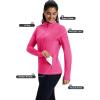 imageMAGCOMSEN Womens Quarter Zip Fleece Pullover Thermal Shirts with Zip Pocket Workout Running Tops Thumb HolesRosered