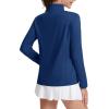imageMAGCOMSEN Womens Shirts Long Sleeve 14 Zip UPF50 UV Sun Protection Quick Dry Workout Hiking Athletic Shirts Rash GuardDark Blue