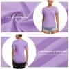 imageMAGCOMSEN Womens Short Sleeve TShirts UPF 50 Sun Protection Quick Dry Athletic Running Workout Rash Guard TopsL Purple