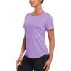 imageMAGCOMSEN Womens Short Sleeve TShirts UPF 50 Sun Protection Quick Dry Athletic Running Workout Rash Guard TopsL Purple