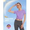 imageMAGCOMSEN Womens Short Sleeve TShirts UPF 50 Sun Protection Quick Dry Athletic Running Workout Rash Guard TopsL Purple
