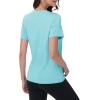 imageMAGCOMSEN Womens Short Sleeve TShirts UPF 50 Sun Protection Quick Dry Athletic Running Workout Rash Guard TopsLight Lake Blue