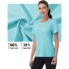 imageMAGCOMSEN Womens Short Sleeve TShirts UPF 50 Sun Protection Quick Dry Athletic Running Workout Rash Guard TopsLight Lake Blue