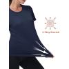 imageMAGCOMSEN Womens Short Sleeve TShirts UPF 50 Sun Protection Quick Dry Athletic Running Workout Rash Guard TopsNavy Blue