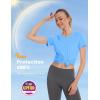 imageMAGCOMSEN Womens Short Sleeve TShirts UPF 50 Sun Protection Quick Dry Athletic Running Workout Rash Guard TopsS Blue