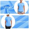 imageMAGCOMSEN Womens Short Sleeve TShirts UPF 50 Sun Protection Quick Dry Athletic Running Workout Rash Guard TopsS Blue