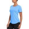 imageMAGCOMSEN Womens Short Sleeve TShirts UPF 50 Sun Protection Quick Dry Athletic Running Workout Rash Guard TopsS Blue