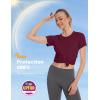 imageMAGCOMSEN Womens Short Sleeve TShirts UPF 50 Sun Protection Quick Dry Athletic Running Workout Rash Guard TopsW Red