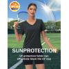 imageMAGCOMSEN Workout Tops for Women UPF 50 Quick Dry Short Sleeve Sun Protection VNeck Shirts Lightweight Hiking T ShirtsBlack