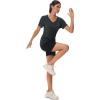 imageMAGCOMSEN Workout Tops for Women UPF 50 Quick Dry Short Sleeve Sun Protection VNeck Shirts Lightweight Hiking T ShirtsBlack