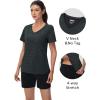 imageMAGCOMSEN Workout Tops for Women UPF 50 Quick Dry Short Sleeve Sun Protection VNeck Shirts Lightweight Hiking T ShirtsBlack