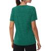 imageMAGCOMSEN Workout Tops for Women UPF 50 Quick Dry Short Sleeve Sun Protection VNeck Shirts Lightweight Hiking T ShirtsJade Green