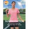 imageMAGCOMSEN Workout Tops for Women UPF 50 Quick Dry Short Sleeve Sun Protection VNeck Shirts Lightweight Hiking T ShirtsPink
