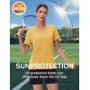 imageMAGCOMSEN Workout Tops for Women UPF 50 Quick Dry Short Sleeve Sun Protection VNeck Shirts Lightweight Hiking T ShirtsTurmeric