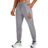 imageMAGCOMSEN Fleece Lined Joggers for Mens Winter Thermal Warm Sweatpants with Pockets Workout Athletic Gym PantsLight Grey