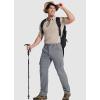 imageMAGCOMSEN Mens Hiking Convertible Pants 5 Pockets Zip Off Lightweight Water Resistant Quick Dry Side Elastic Travel PantLight Grey
