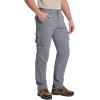 imageMAGCOMSEN Mens Hiking Convertible Pants 5 Pockets Zip Off Lightweight Water Resistant Quick Dry Side Elastic Travel PantLight Grey