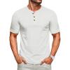 imageMAGCOMSEN Mens Henley Short Sleeve Shirt UPF 80 Lightweight TShirts Moisture Wicking Tee Casual Summer Basic Solid ShirtWhite
