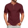imageMAGCOMSEN Mens Henley Short Sleeve Shirt UPF 80 Lightweight TShirts Moisture Wicking Tee Casual Summer Basic Solid ShirtWinered