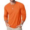 imageMAGCOMSEN Mens Long Sleeve Shirt with Pocket Cotton Crew Neck Shirts Casual Lightweight TShirt13orange