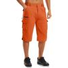 imageMAGCOMSEN Mens Workout Shorts 7 Pockets Quick Dry 34 Capri Pants Zipper Pockets Hiking Athletic ShortsOrange