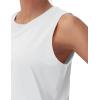 imageMAGCOMSEN Womens Workout Cropped Tops UPF 50 Athletic Running Tank Tops Sleeveless Gym Sports Muscle ShirtsWhite