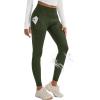 imageMAGCOMSEN Hiking Leggings Women with 4 Zipper Pockets Water Resistant High Rise Cargo Leggings Outdoor Athletic PantsArmy Green