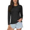 imageMAGCOMSEN SPF Shirts for Women Long Sleeve Quick Dry Lightweight TShirts Athletic Running Hiking Workout TopsBlack