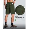 image:imageMAGCOMSEN Mens Hiking Shorts 9 Quick Dry Lightweight Running Shorts with Zipper Pockets for Workout Athletic SportArmy Green