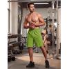 image:imageMAGCOMSEN Mens Hiking Shorts 9 Quick Dry Lightweight Running Shorts with Zipper Pockets for Workout Athletic SportFruit Green