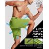 image:imageMAGCOMSEN Mens Hiking Shorts 9 Quick Dry Lightweight Running Shorts with Zipper Pockets for Workout Athletic SportFruit Green