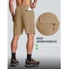 image:imageMAGCOMSEN Mens Hiking Shorts 9 Quick Dry Lightweight Running Shorts with Zipper Pockets for Workout Athletic SportKhaki
