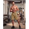 image:imageMAGCOMSEN Mens Hiking Shorts 9 Quick Dry Lightweight Running Shorts with Zipper Pockets for Workout Athletic SportKhaki