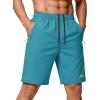 image:imageMAGCOMSEN Mens Hiking Shorts 9 Quick Dry Lightweight Running Shorts with Zipper Pockets for Workout Athletic SportLake Blue