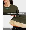 image:imageMAGCOMSEN Sweatshirt for Women Fleece Lined Crewneck Loose Fit Winter Warm Trendy Sweaters Long Sleeve TopsArmy Green