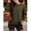 image:imageMAGCOMSEN Sweatshirt for Women Fleece Lined Crewneck Loose Fit Winter Warm Trendy Sweaters Long Sleeve TopsArmy Green