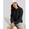 image:imageMAGCOMSEN Sweatshirt for Women Fleece Lined Crewneck Loose Fit Winter Warm Trendy Sweaters Long Sleeve TopsBlack