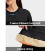 image:imageMAGCOMSEN Sweatshirt for Women Fleece Lined Crewneck Loose Fit Winter Warm Trendy Sweaters Long Sleeve TopsBlack
