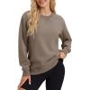 image:imageMAGCOMSEN Sweatshirt for Women Fleece Lined Crewneck Loose Fit Winter Warm Trendy Sweaters Long Sleeve TopsCoffee Grey