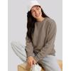 image:imageMAGCOMSEN Sweatshirt for Women Fleece Lined Crewneck Loose Fit Winter Warm Trendy Sweaters Long Sleeve TopsCoffee Grey