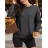 image:imageMAGCOMSEN Sweatshirt for Women Fleece Lined Crewneck Loose Fit Winter Warm Trendy Sweaters Long Sleeve TopsDark Grey