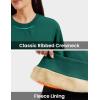 image:imageMAGCOMSEN Sweatshirt for Women Fleece Lined Crewneck Loose Fit Winter Warm Trendy Sweaters Long Sleeve TopsEmerald Green