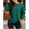 image:imageMAGCOMSEN Sweatshirt for Women Fleece Lined Crewneck Loose Fit Winter Warm Trendy Sweaters Long Sleeve TopsEmerald Green