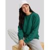 image:imageMAGCOMSEN Sweatshirt for Women Fleece Lined Crewneck Loose Fit Winter Warm Trendy Sweaters Long Sleeve TopsEmerald Green