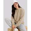image:imageMAGCOMSEN Sweatshirt for Women Fleece Lined Crewneck Loose Fit Winter Warm Trendy Sweaters Long Sleeve TopsKhaki