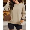 image:imageMAGCOMSEN Sweatshirt for Women Fleece Lined Crewneck Loose Fit Winter Warm Trendy Sweaters Long Sleeve TopsKhaki